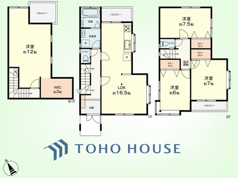 4LDK　建物面積118.4平米、土地面積155.37平米
