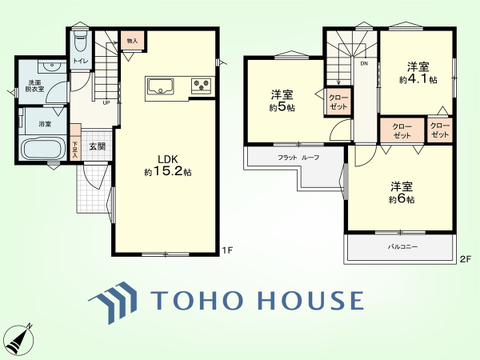 3LDK　建物面積72.71平米、土地面積89.08平米