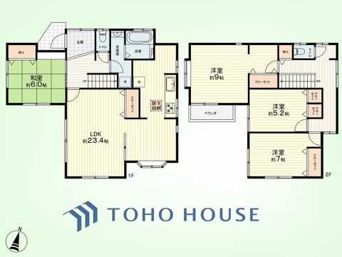 4LDK　土地面積221.23平米、建物面積125.86平米
