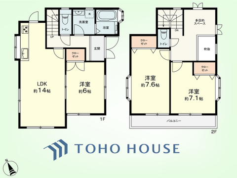3LDK　土地面積102.98平米、建物面積83.21平米