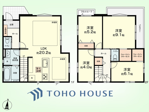4LDK　土地面積100.76平米、建物面積98.4平米