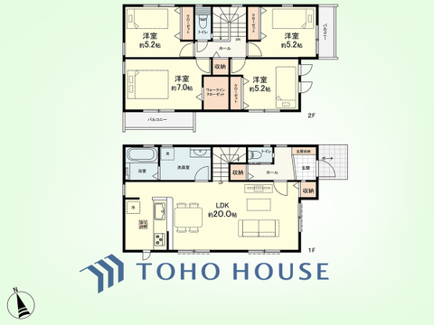 4LDK　土地面積136.89平米、建物面積104.34平米