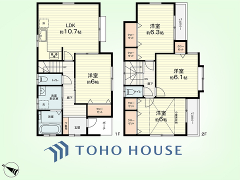 4LDK+小屋裏収納　土地面積115.44平米、建物面積89.01平米