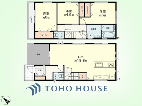 3LDK　土地面積83.67平米、建物面積93.56平米