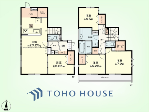 4LDK+パントリー　建物面積100.43平米、土地面積127.87平米