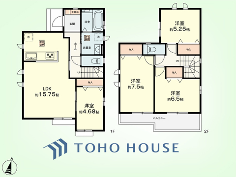 4LDK　建物面積94.81平米、土地面積135.13平米