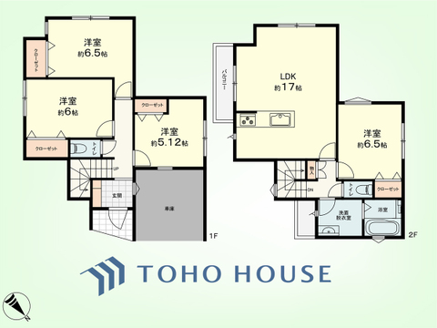 4LDK　土地面積100.24平米、建物面積106.41平米