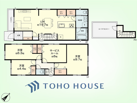 3SLDK　土地面積114.83平米、建物面積106.81平米
