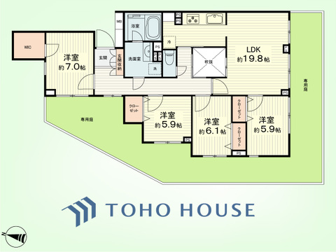 4LDK　専有面積114.52平米