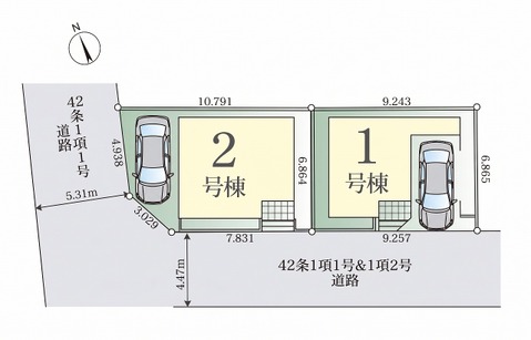 1号棟：区画図