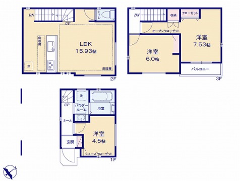 LDKは床暖房つき。