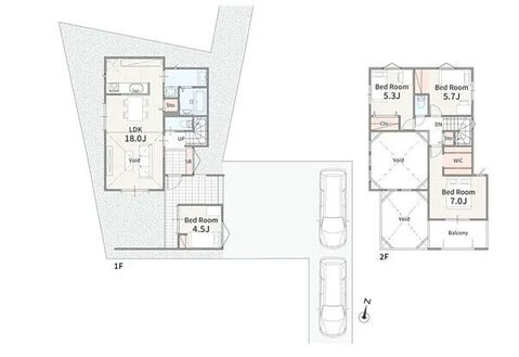 木造2階建4LDK、各居室収納とW.INクローゼット、収納充実。ZEH水準省エネ住宅。