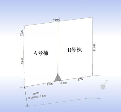 A号地。南東側4ｍ公道に面す。