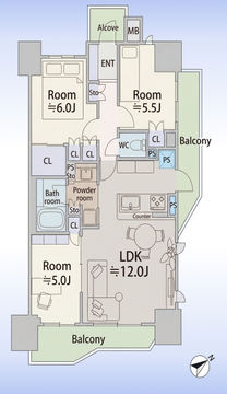14階建6階部分、3LDK、角部屋