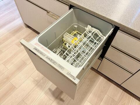 「ビルトインタイプ食器洗乾燥機」通常の手洗いでは使用出来ないほど高温のお湯や高圧水流を使うことにより汚れを効果的に落とすことができる。殺菌効果が非常に高く哺乳瓶などを使う家庭で需要が高く大変便利。