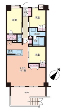 7階建て1階部分の3LDK＆南東向きテラスで陽当良好で戸建感覚