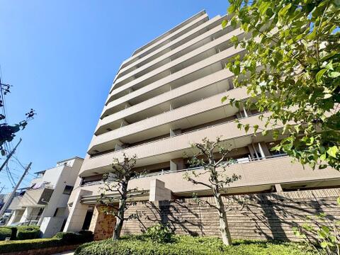 澄み渡る青空に鮮やかに映える優美なフォルムと、生命感あふれる緑のコントラスト。木漏れ日が壁面に情緒ある陰影を描き出し、静かな気品を漂わせます。日常に安らぎと誇りをもたらす、光に満ちた上質な邸宅です。