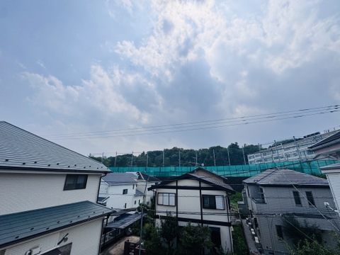 住宅街の中の建物が見える眺望と周辺環境