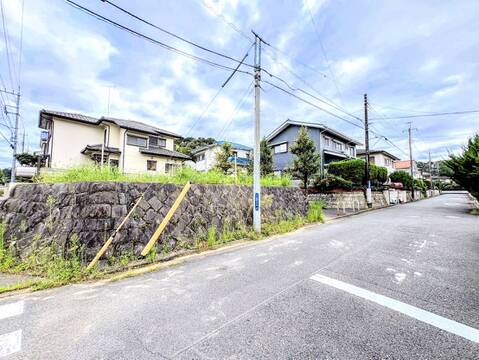 住宅街の道路沿いにある戸建て住宅