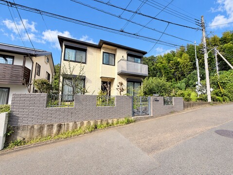 道路に面した2階建て住宅の外観
