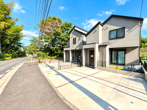 前面道路に面した戸建て住宅の外観
