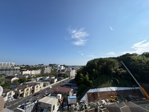 高台から見渡せる住宅街と緑の景観