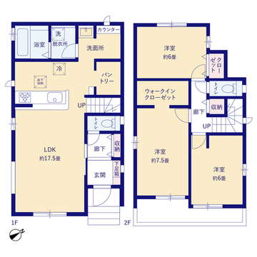 ■洗面脱衣室独立型<br>■広々ＬＤＫ17.5帖<br>■リビングイン階段
