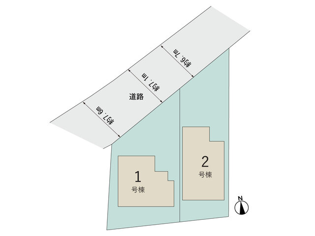 【販売中物件：1号棟、2号棟】のスライド画像