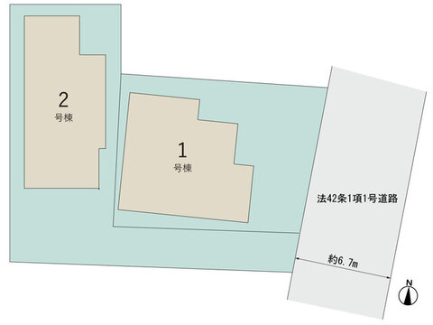 【販売中物件：1号棟、2号棟】