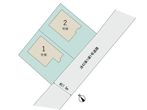 【販売中物件：1号棟、2号棟】
