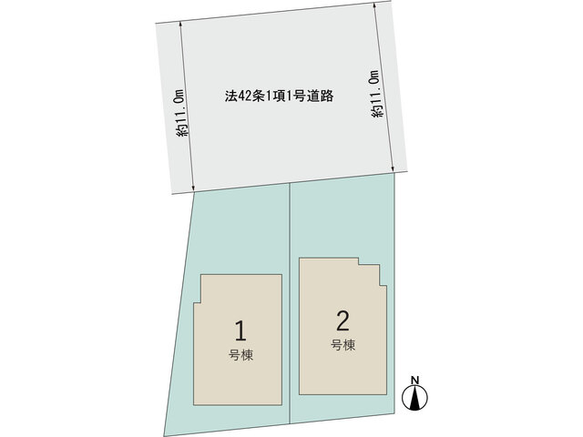 【販売中物件：1号棟、2号棟】のスライド画像