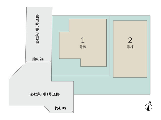【販売中物件：1号棟、2号棟】のスライド画像