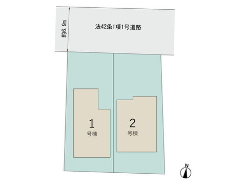 【販売中物件：1号棟、2号棟】
