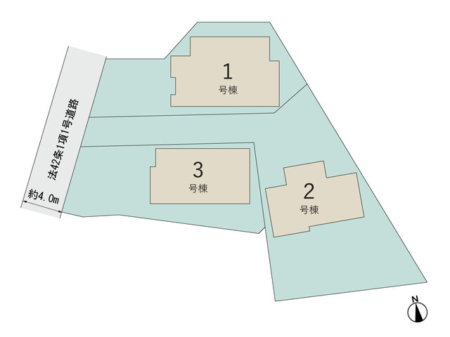 【販売中物件：1号棟、2号棟、3号棟】のスライド画像