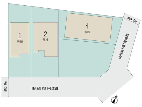 【販売中物件：1号棟、2号棟、4号棟】