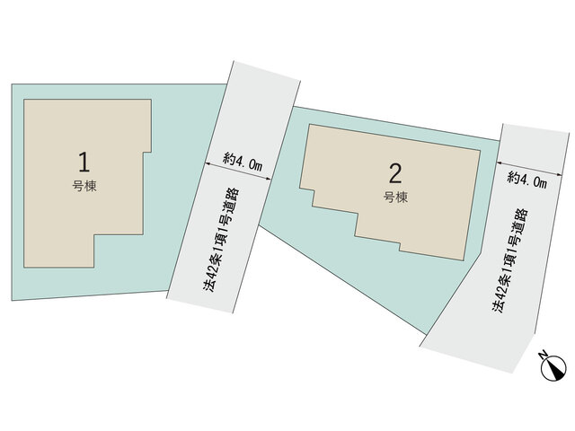 【販売中物件：1号棟、2号棟】のスライド画像