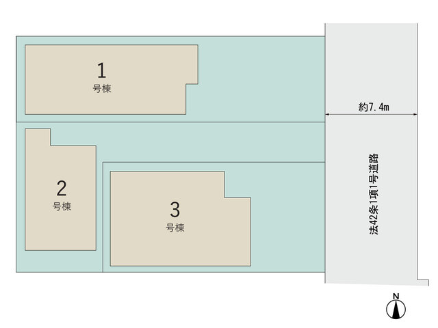 【販売中物件：1号棟、2号棟、3号棟】のスライド画像