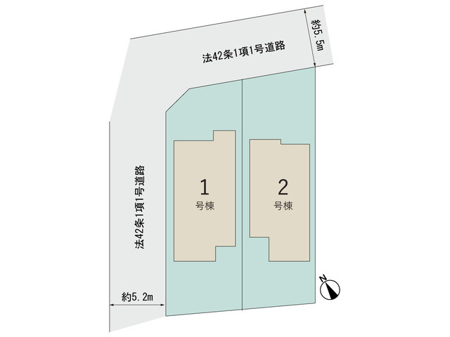 【販売中物件：1号棟、2号棟】のスライド画像