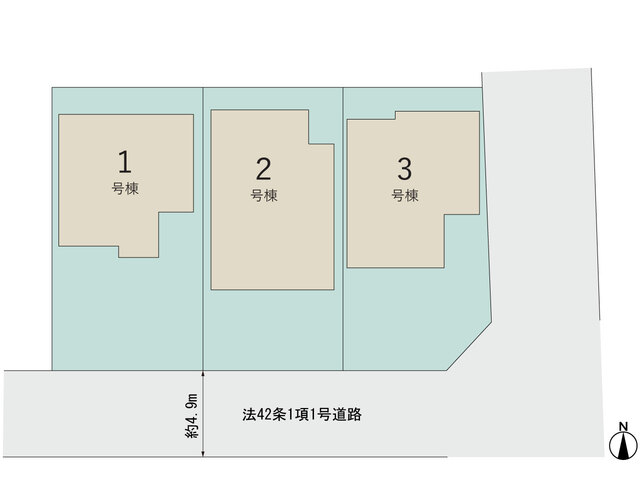 乙多見全体区画図 【販売中物件：1号棟、2号棟、3号棟】のスライド画像