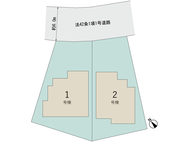 【販売中物件：1号棟、2号棟】のスライド画像