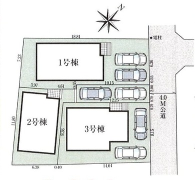 【販売中物件：1号棟、2号棟、3号棟】