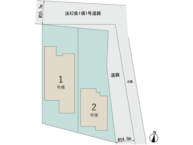 【販売中物件：1号棟、2号棟】のスライド画像