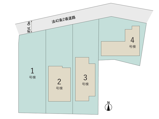 【販売中物件：2号棟、3号棟、4号棟】のスライド画像