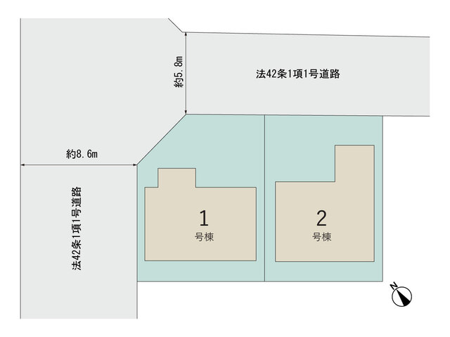 【販売中物件：1号棟、2号棟】のスライド画像