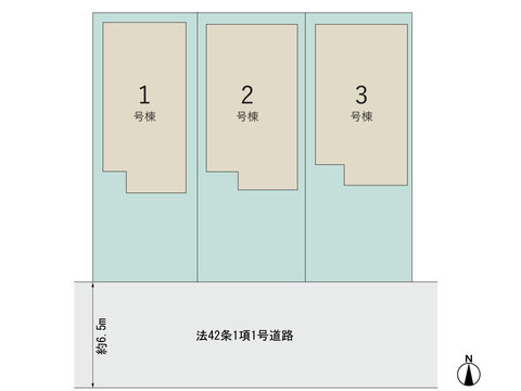 【販売中物件：1号棟、2号棟、3号棟】