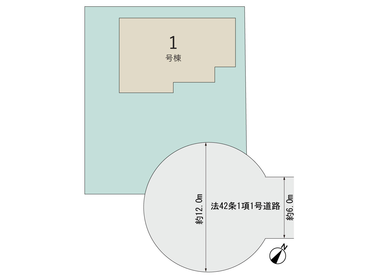 全体区画図 【販売中物件：1号棟】のスライド画像