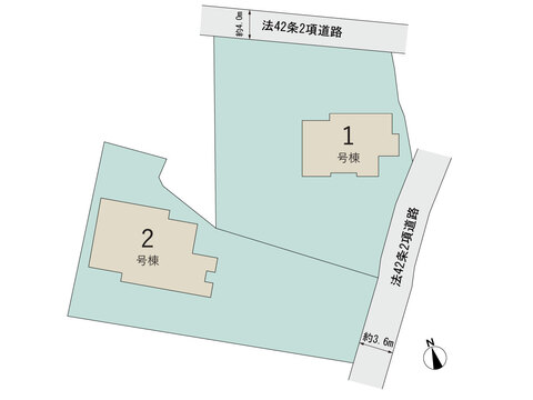 【販売中物件：1号棟、2号棟】