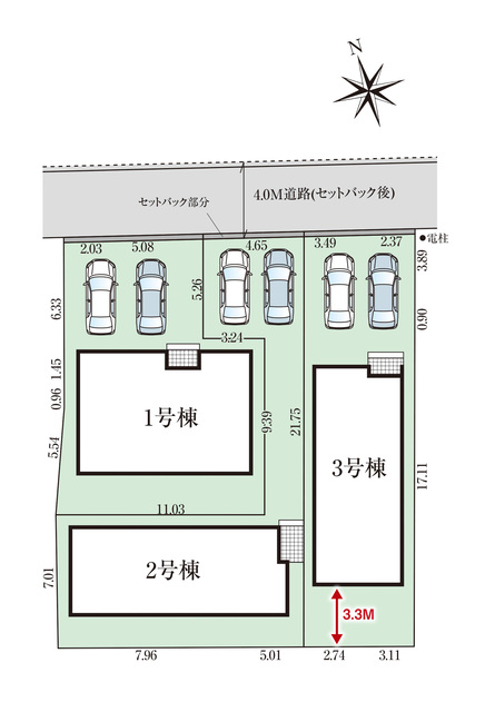 【販売中物件：1号棟、2号棟、3号棟】のスライド画像