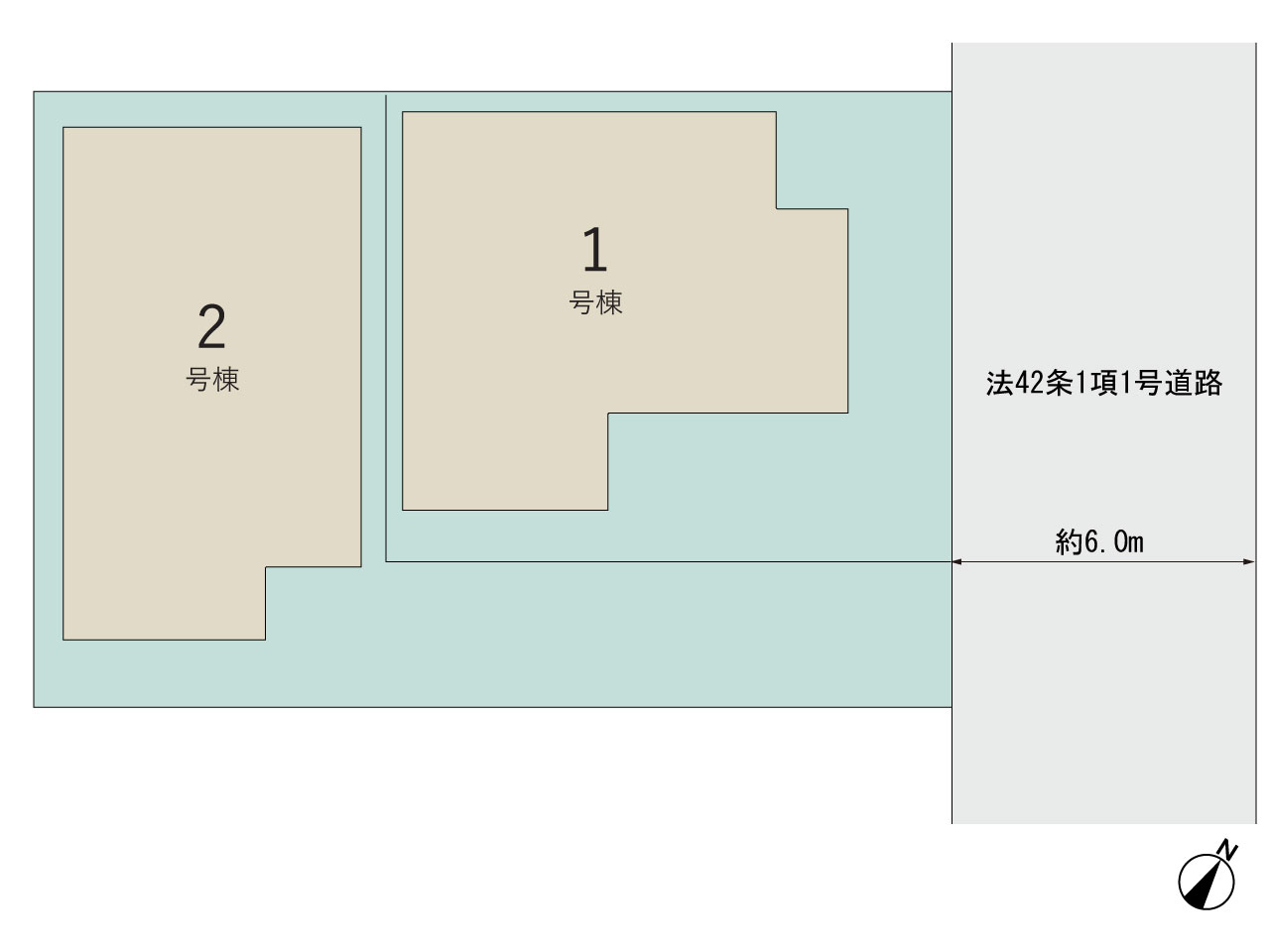 【販売中物件：1号棟、2号棟】のスライド画像