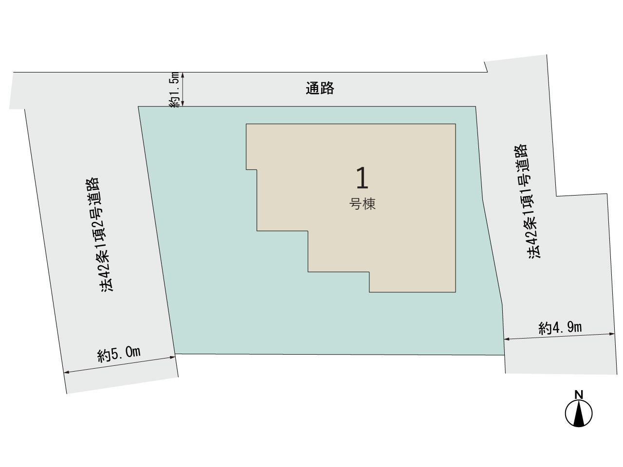 1号棟　区画図 【販売中物件：1号棟】のスライド画像